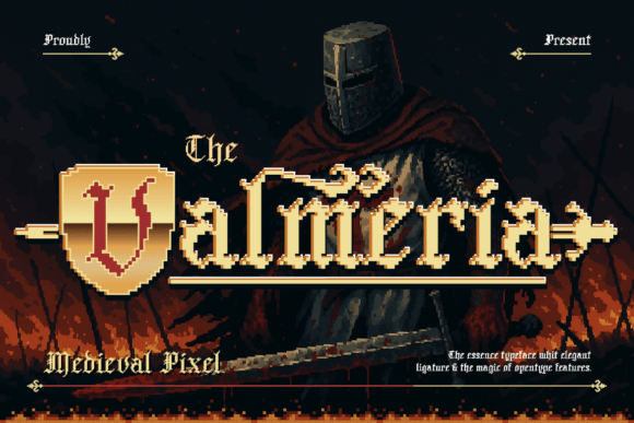 Valmeria: A Gothic Blackletter Font with a Pixel Art Soul